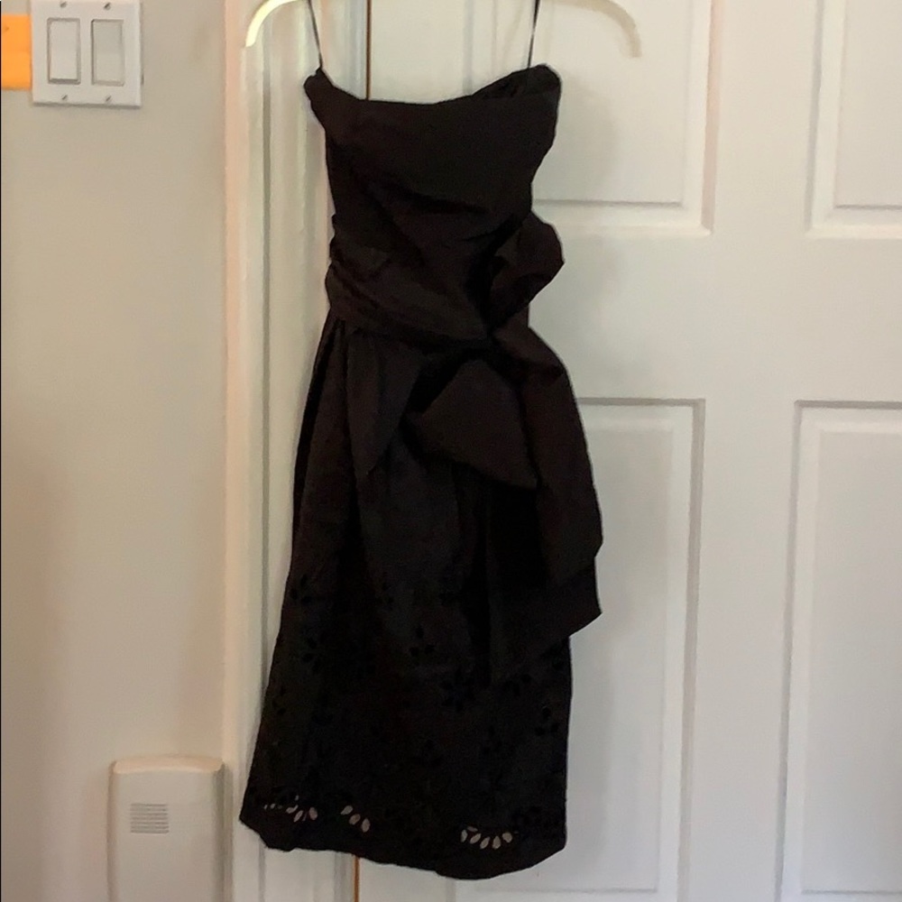 Black strapless dress